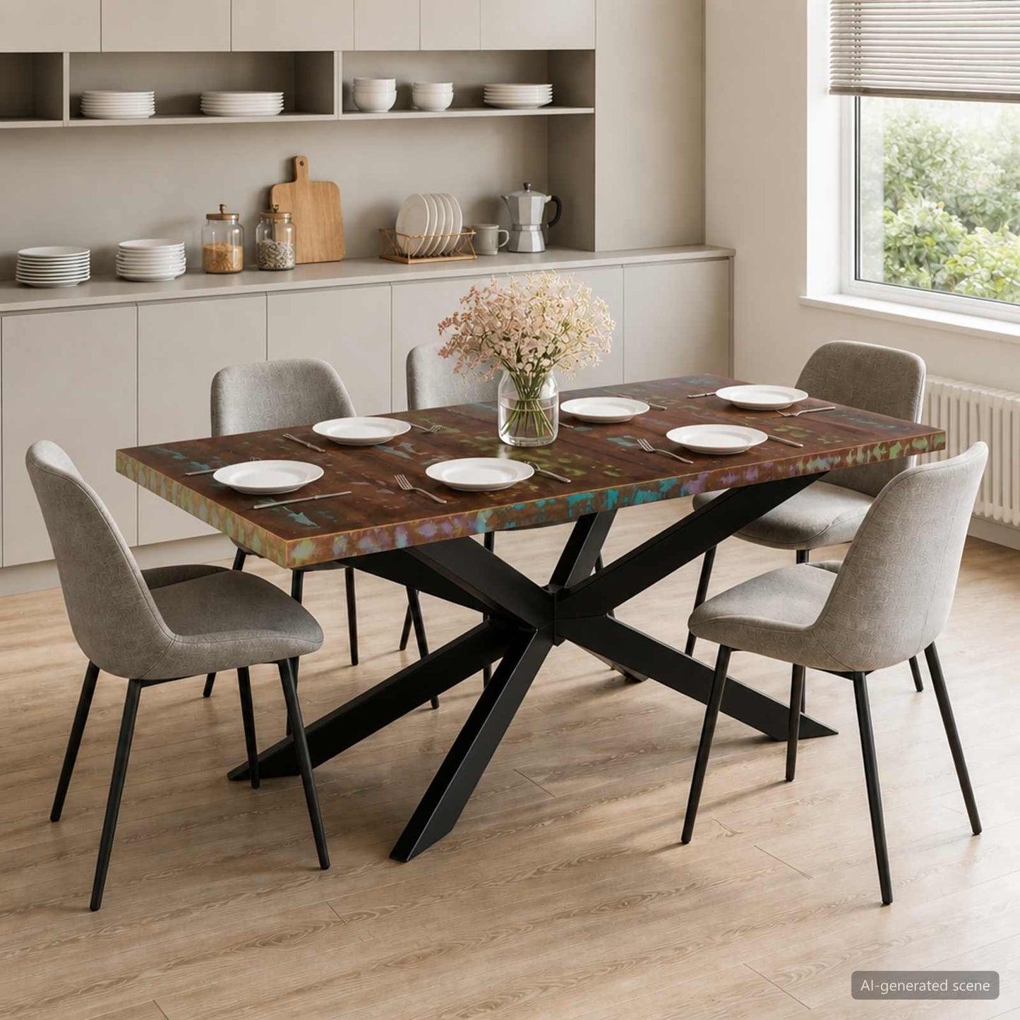vidaXL Τραπεζαρία 180 x 90 x 76 εκ. από Μασίφ Ανακυκλωμένο Ξύλο