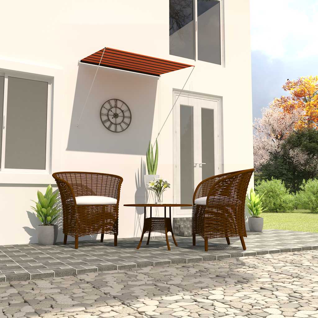 vidaXL Τέντα Συρόμενη Πορτοκαλί / Καφέ 200 x 150 εκ.