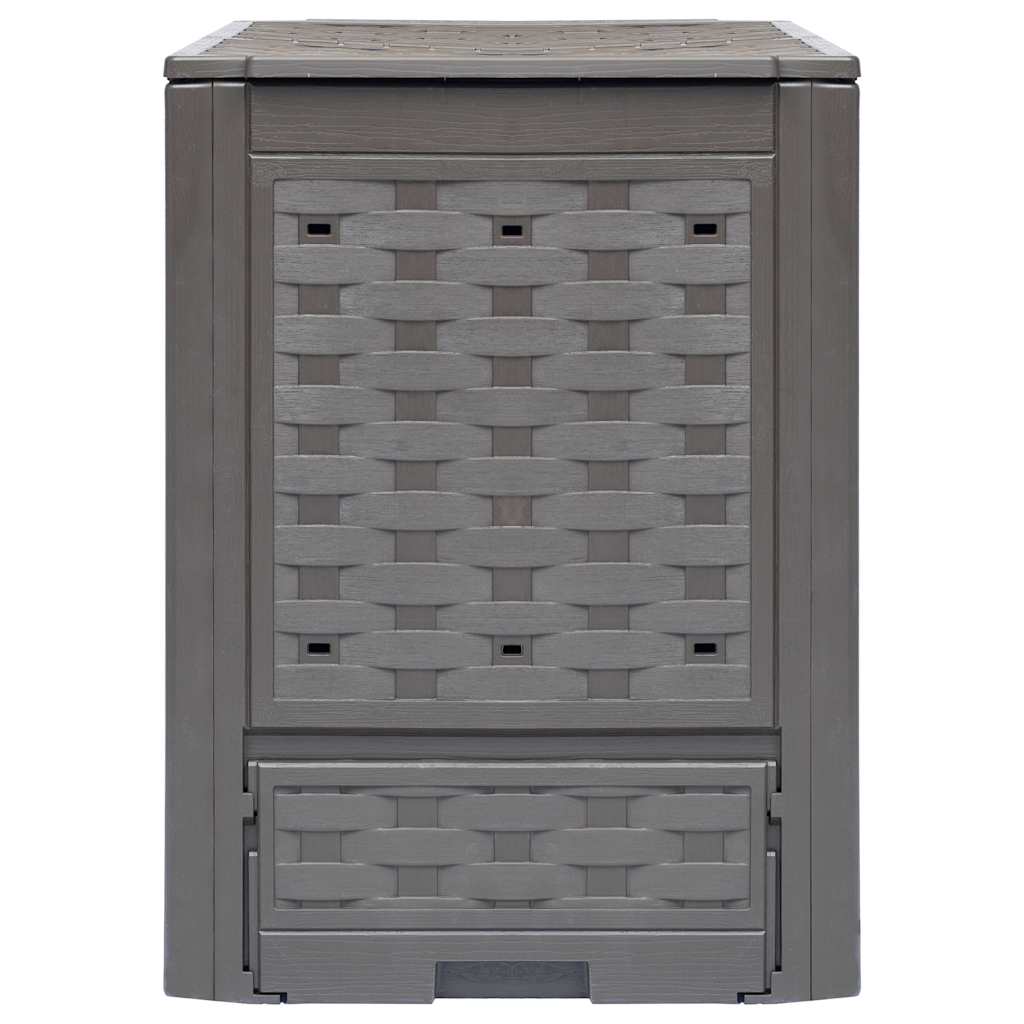 vidaXL Κομποστοποιητές 3 τεμ. Καφέ 60x60x83 εκ. 900 L Πλαστικό Ρατάν