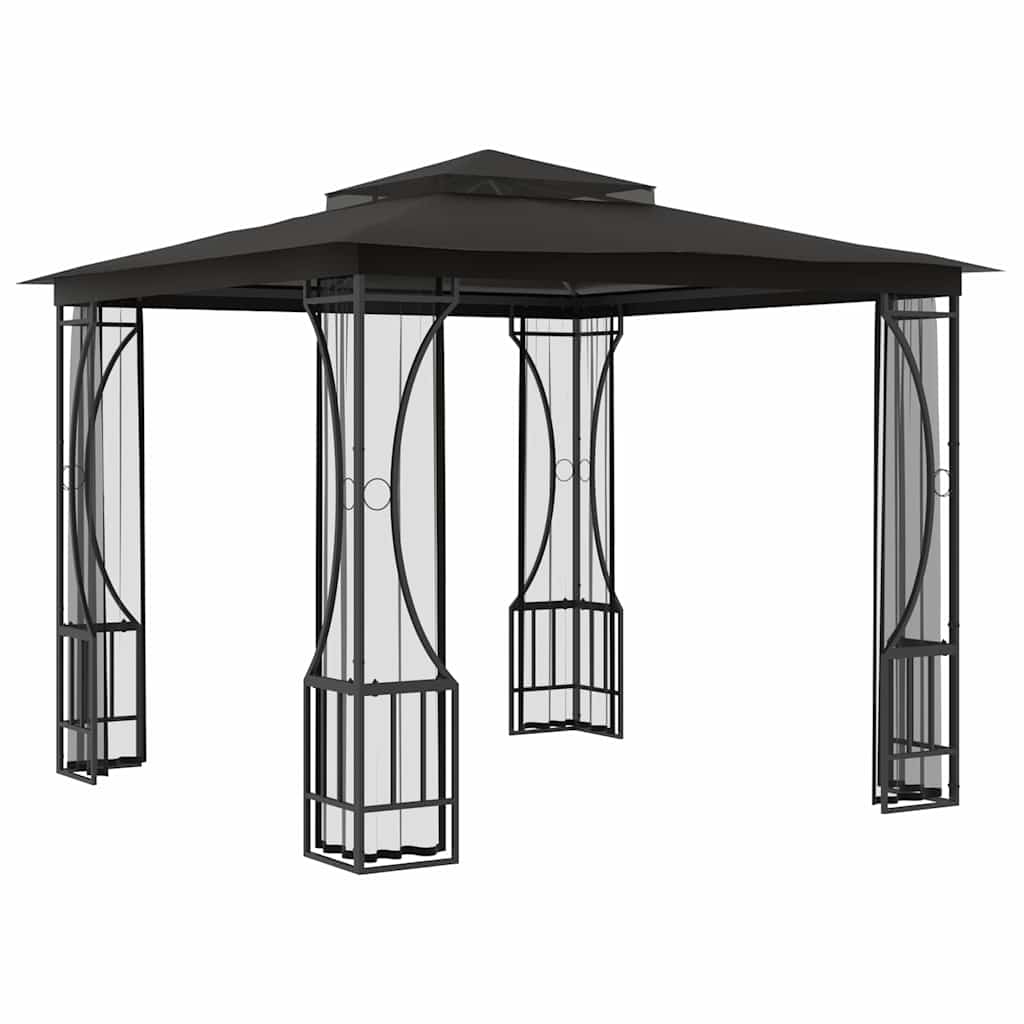 vidaXL Κιόσκι με Δίχτυα Ανθρακί 300 x 300 x 265 εκ.
