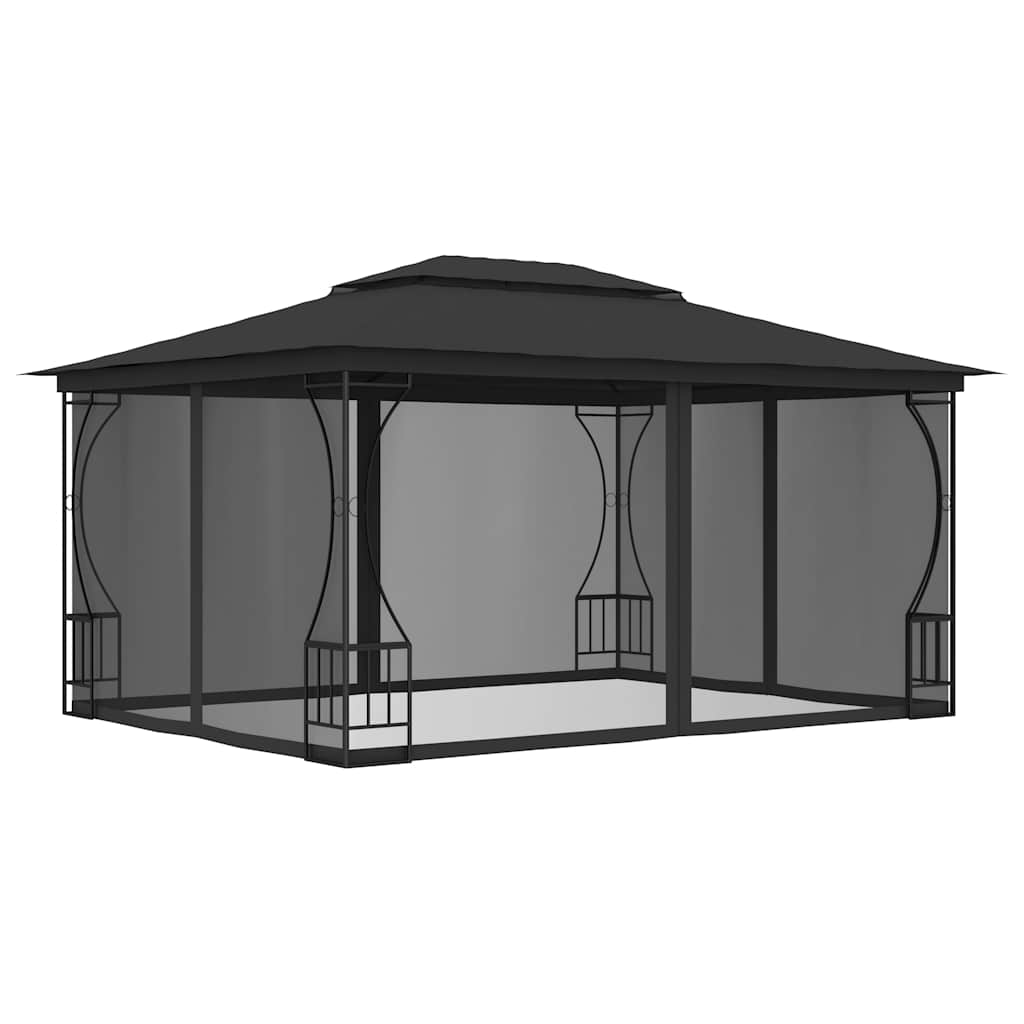 vidaXL Κιόσκι με Δίχτυα Ανθρακί 300 x 400 x 265 εκ.