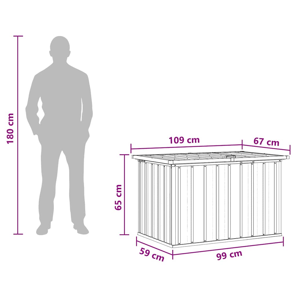 vidaXL Κουτί Αποθήκευσης Κήπου Πράσινο 109 x 67 x 65 εκ.