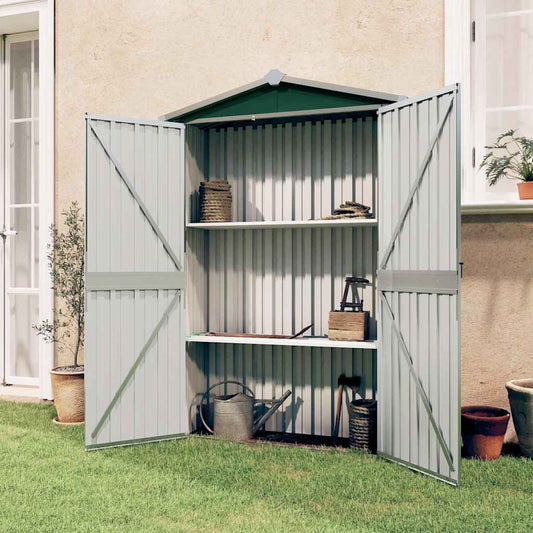 vidaXL Αποθήκη Κήπου Πράσινη 116x45x175 εκ. από Γαλβανισμένο Ατσάλι