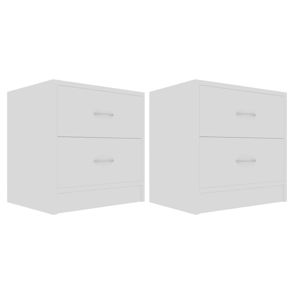 vidaXL Κομοδίνα 2 τεμ. Λευκά 40 x 30 x 40 εκ. από Επεξ. Ξύλο