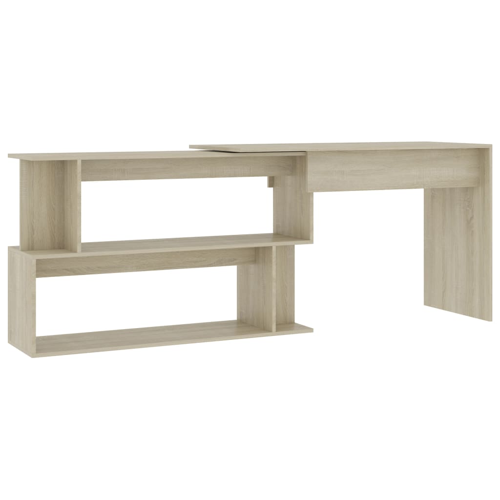 vidaXL Γραφείο Γωνιακό Sonoma Δρυς 200 x 50 x 76 εκ. από Επεξ. Ξύλο