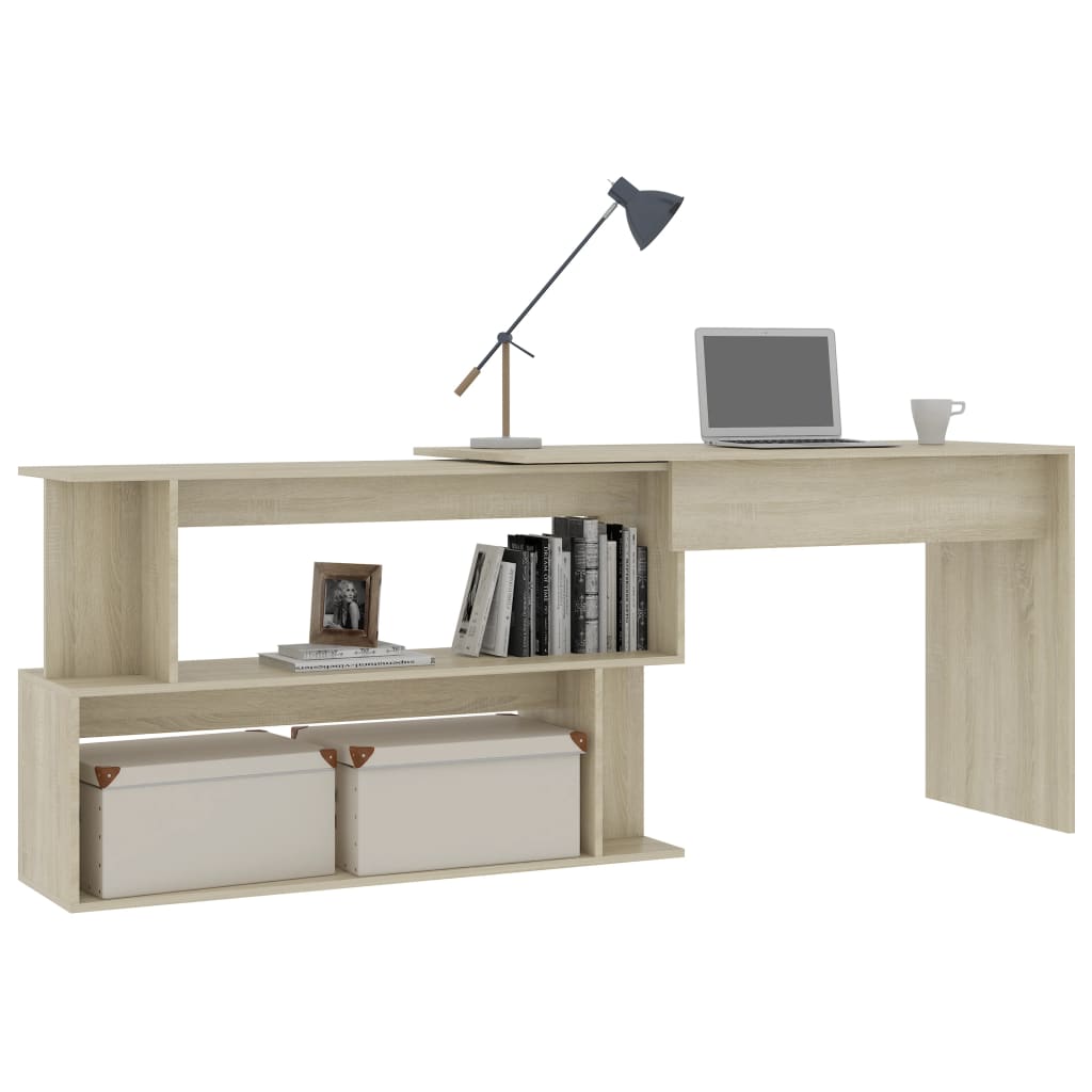 vidaXL Γραφείο Γωνιακό Sonoma Δρυς 200 x 50 x 76 εκ. από Επεξ. Ξύλο