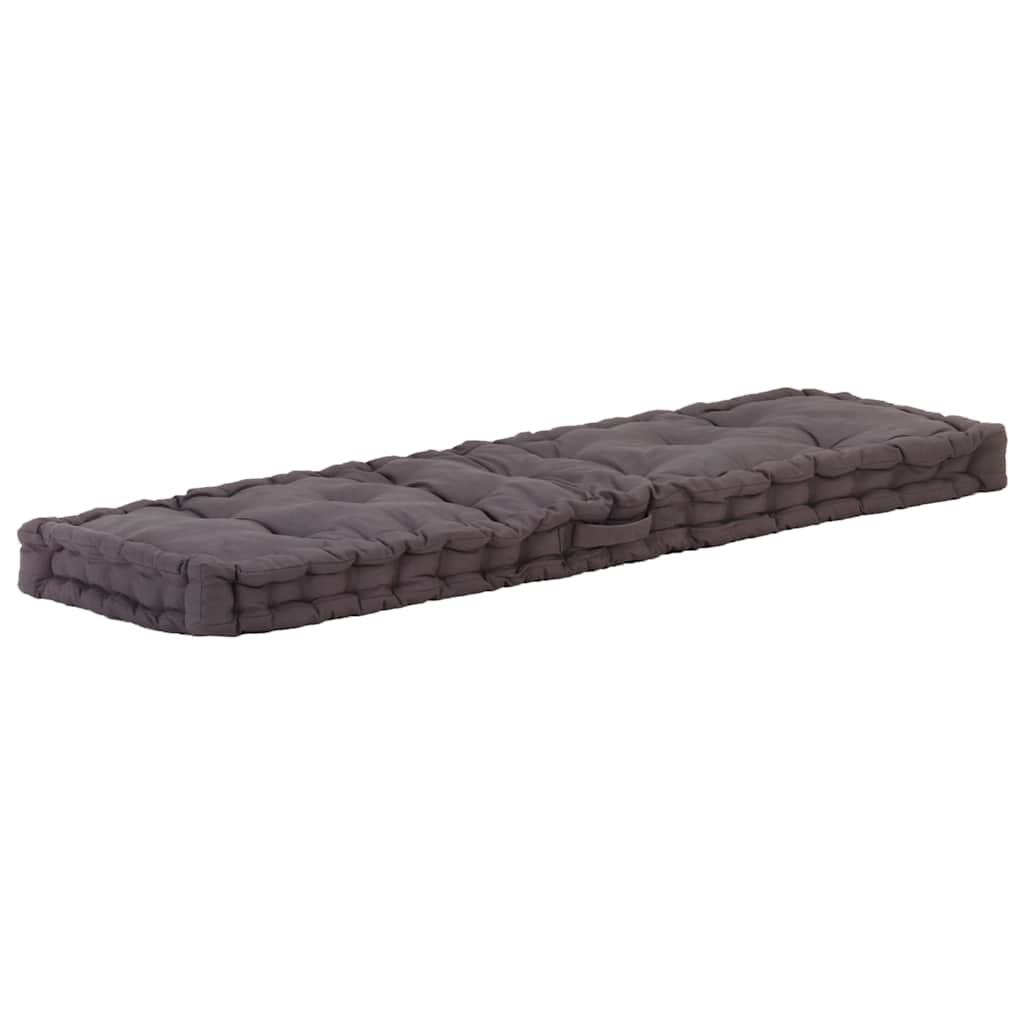 vidaXL Μαξιλάρα Δαπέδου / Παλέτας Ανθρακί 120 x 40 x 7 εκ. Βαμβακερή
