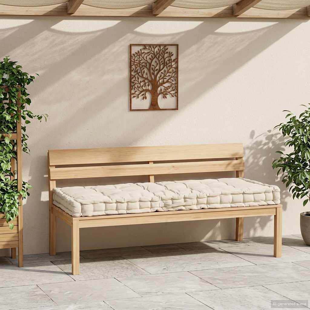 vidaXL Μαξιλάρα Δαπέδου / Παλέτας Μπεζ 120 x 80 x 10 εκ. Βαμβακερή