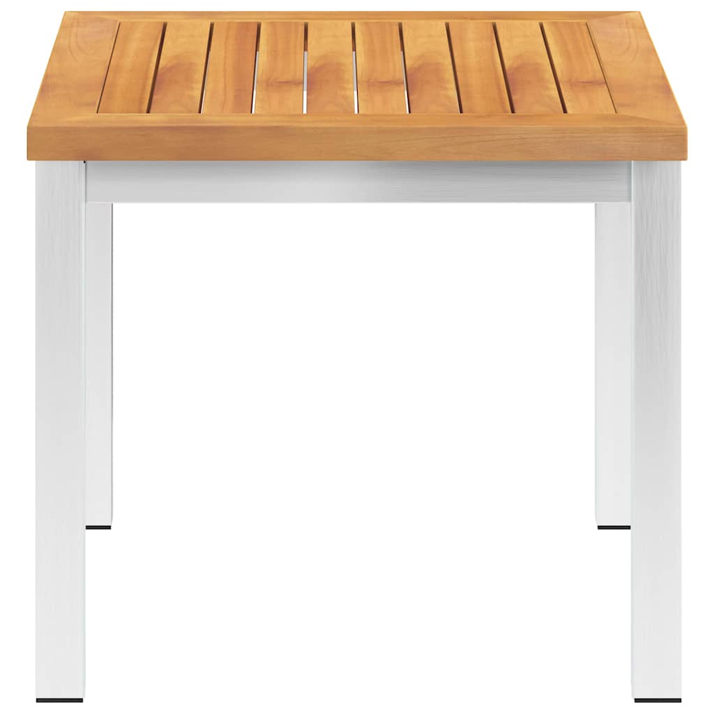 vidaXL Τραπεζάκι Κήπου 45x45x38 εκ. Μασίφ Ξύλο Ακακίας / Ανοξ. Ατσάλι