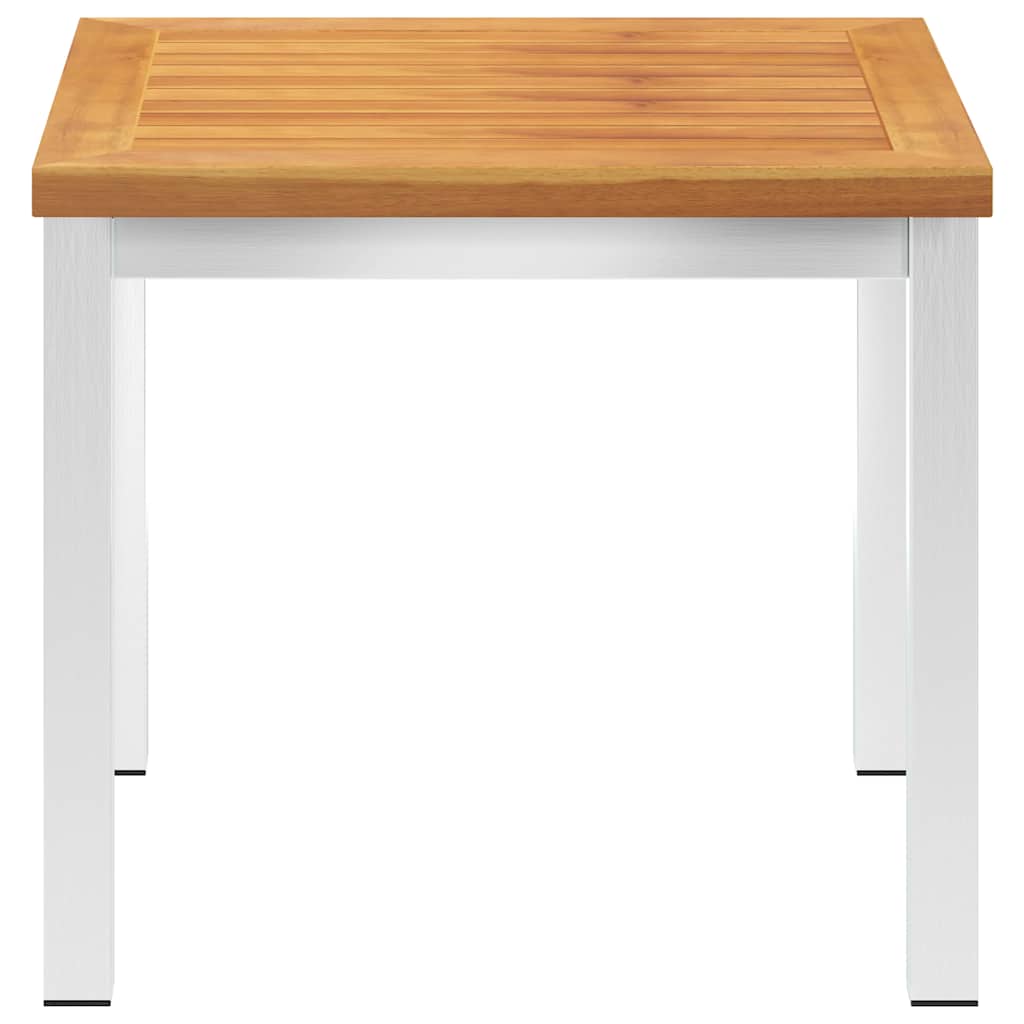 vidaXL Τραπεζάκι Κήπου 45x45x38 εκ. Μασίφ Ξύλο Ακακίας / Ανοξ. Ατσάλι