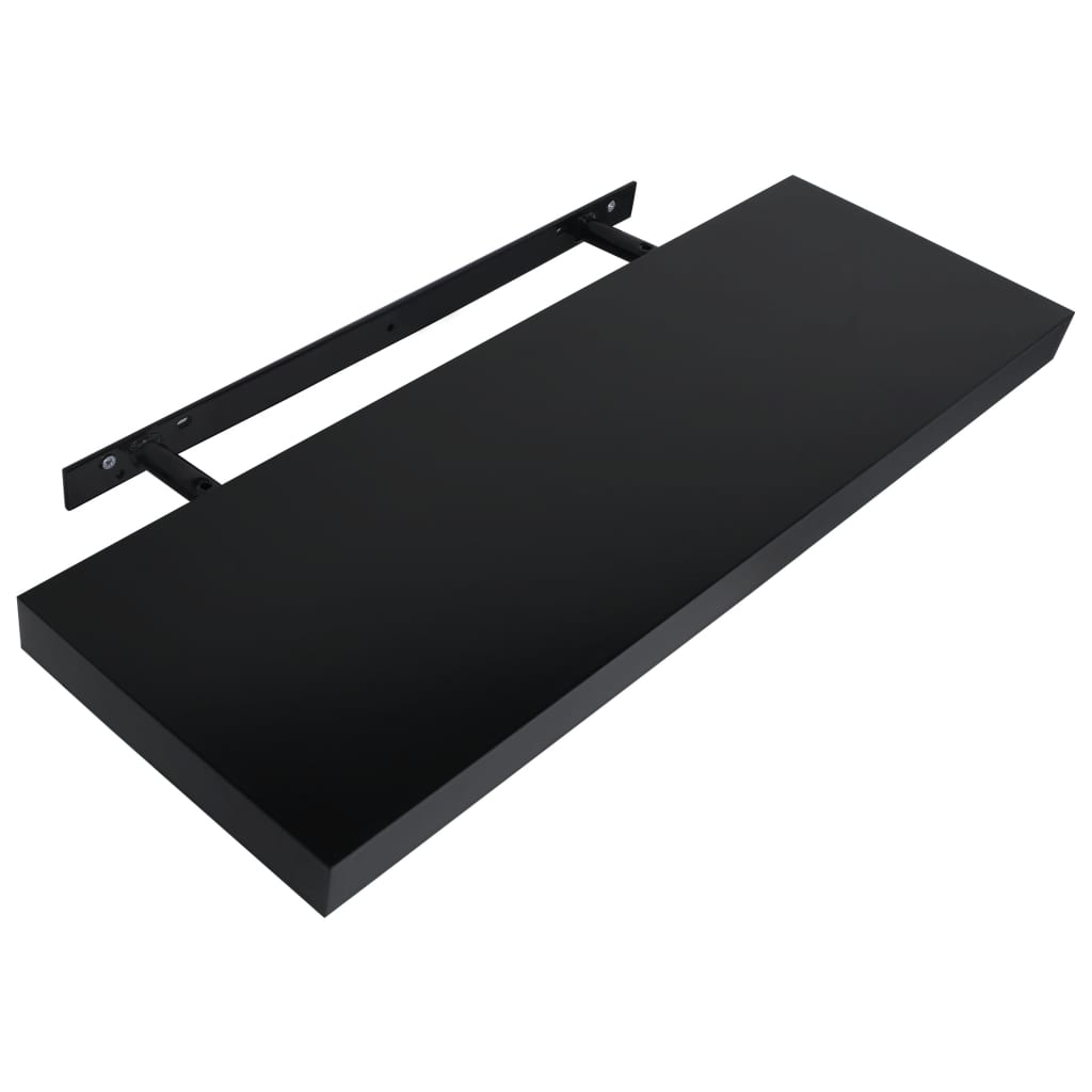 vidaXL Ράφια Τοίχου 2 τεμ. Μαύρα 80 x 20 x 3,8 εκ.