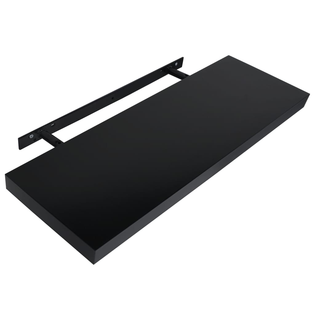 vidaXL Ράφια Τοίχου 2 τεμ. Μαύρα 100 x 20 x 3,8 εκ.