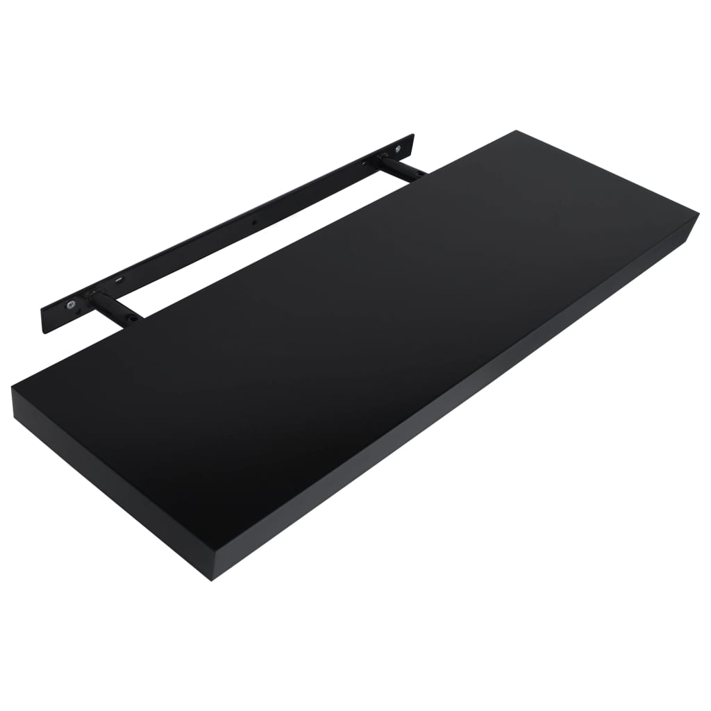vidaXL Ράφια Τοίχου 2 τεμ. Μαύρα 120 x 20 x 3,8 εκ.