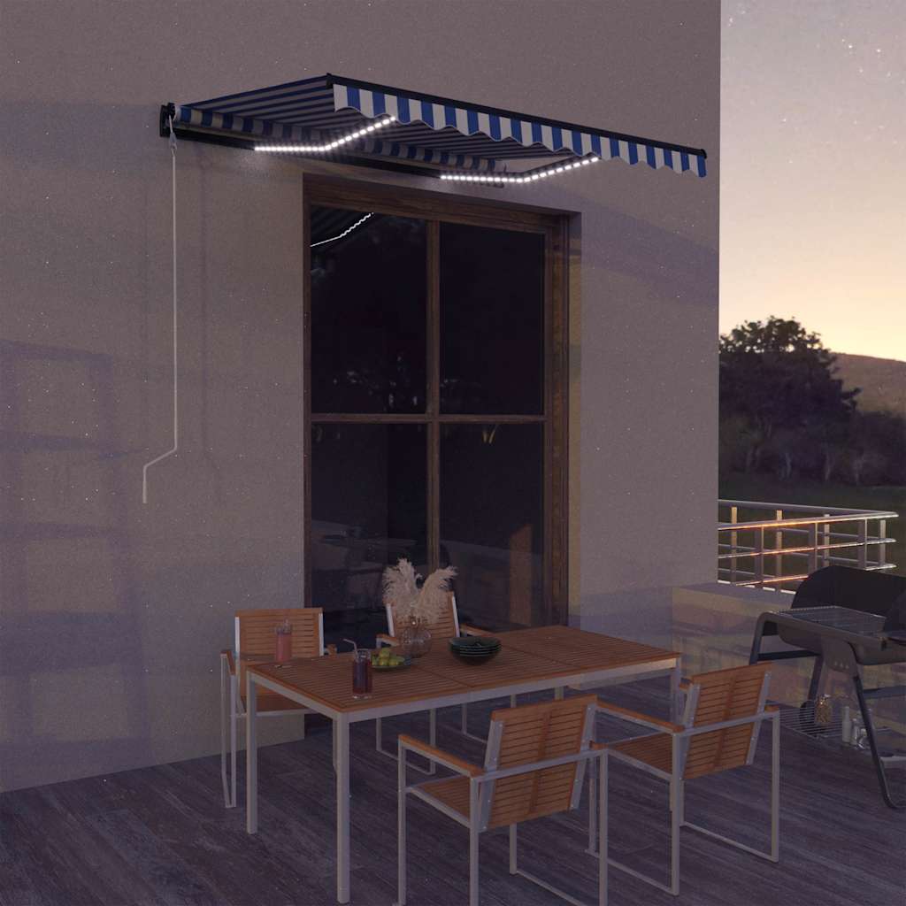 vidaXL Ηλεκτρική τέντα με LED και αισθητήρα 3 x 2,5 m