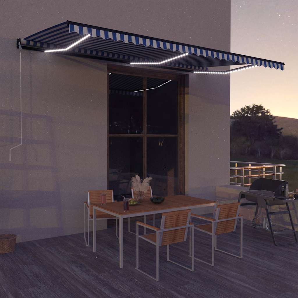 vidaXL Ηλεκτρική τέντα με LED και αισθητήρα 6 x 3 m