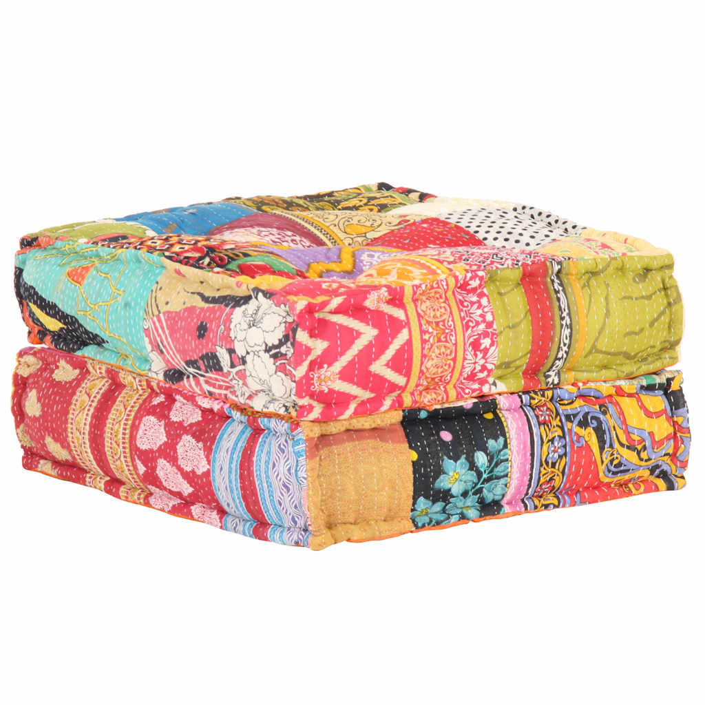 vidaXL Πουφ Patchwork 60 x 70 x 36 εκ. Υφασμάτινο