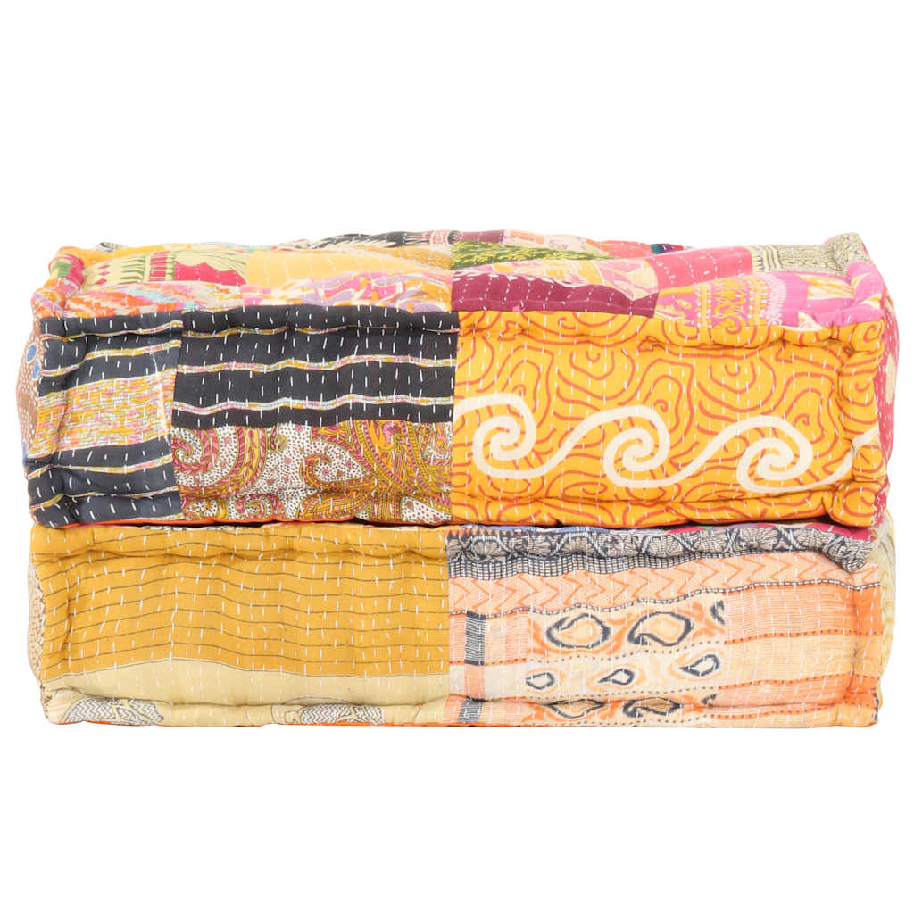 vidaXL Πουφ Patchwork 60 x 70 x 36 εκ. Υφασμάτινο