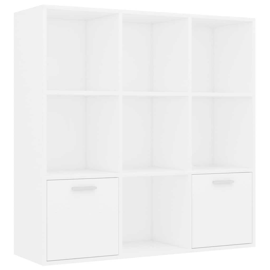 vidaXL Βιβλιοθήκη Λευκή 98 x 30 x 98 εκ. από Επεξ. Ξύλο