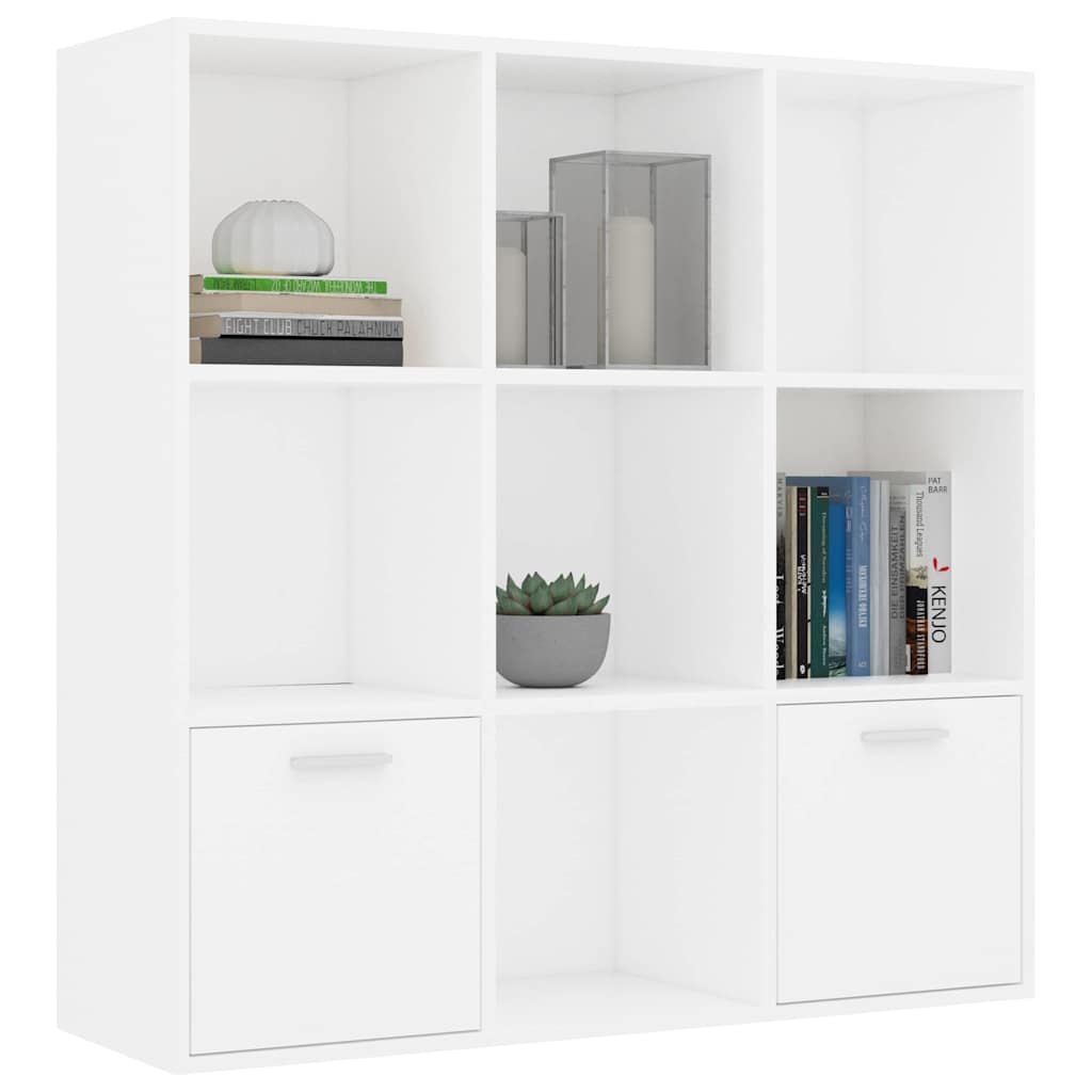 vidaXL Βιβλιοθήκη Λευκή 98 x 30 x 98 εκ. από Επεξ. Ξύλο