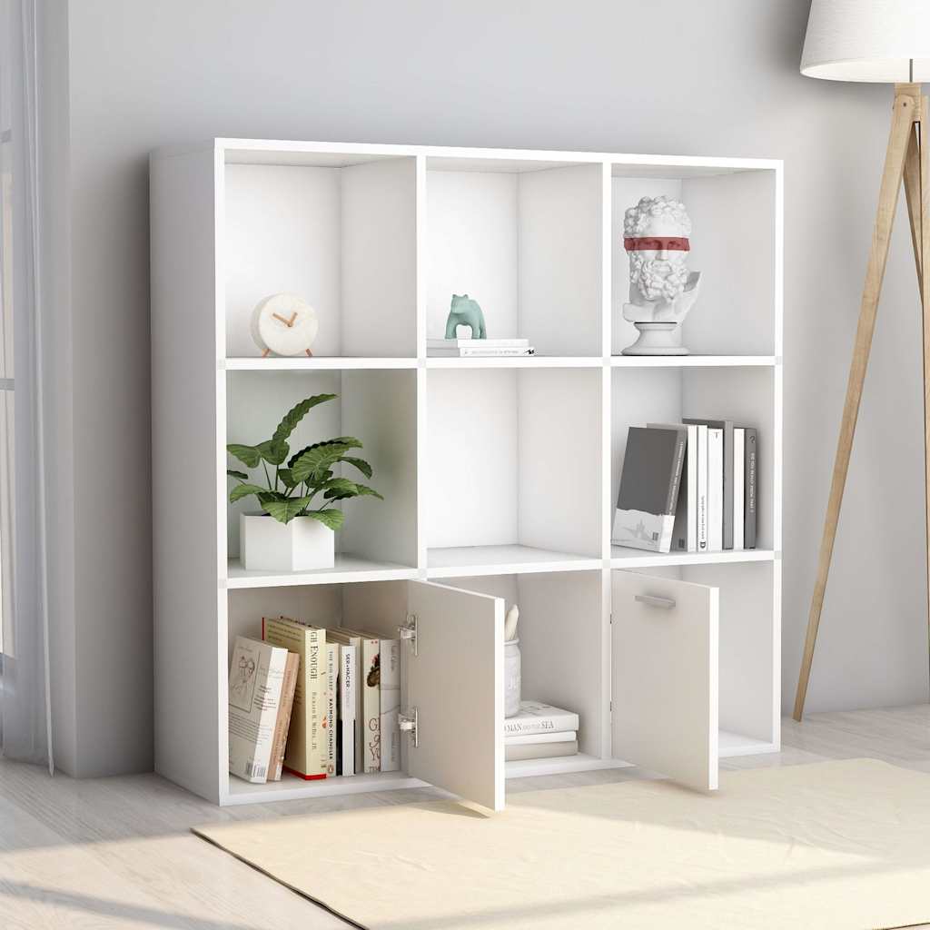 vidaXL Βιβλιοθήκη Λευκή 98 x 30 x 98 εκ. από Επεξ. Ξύλο