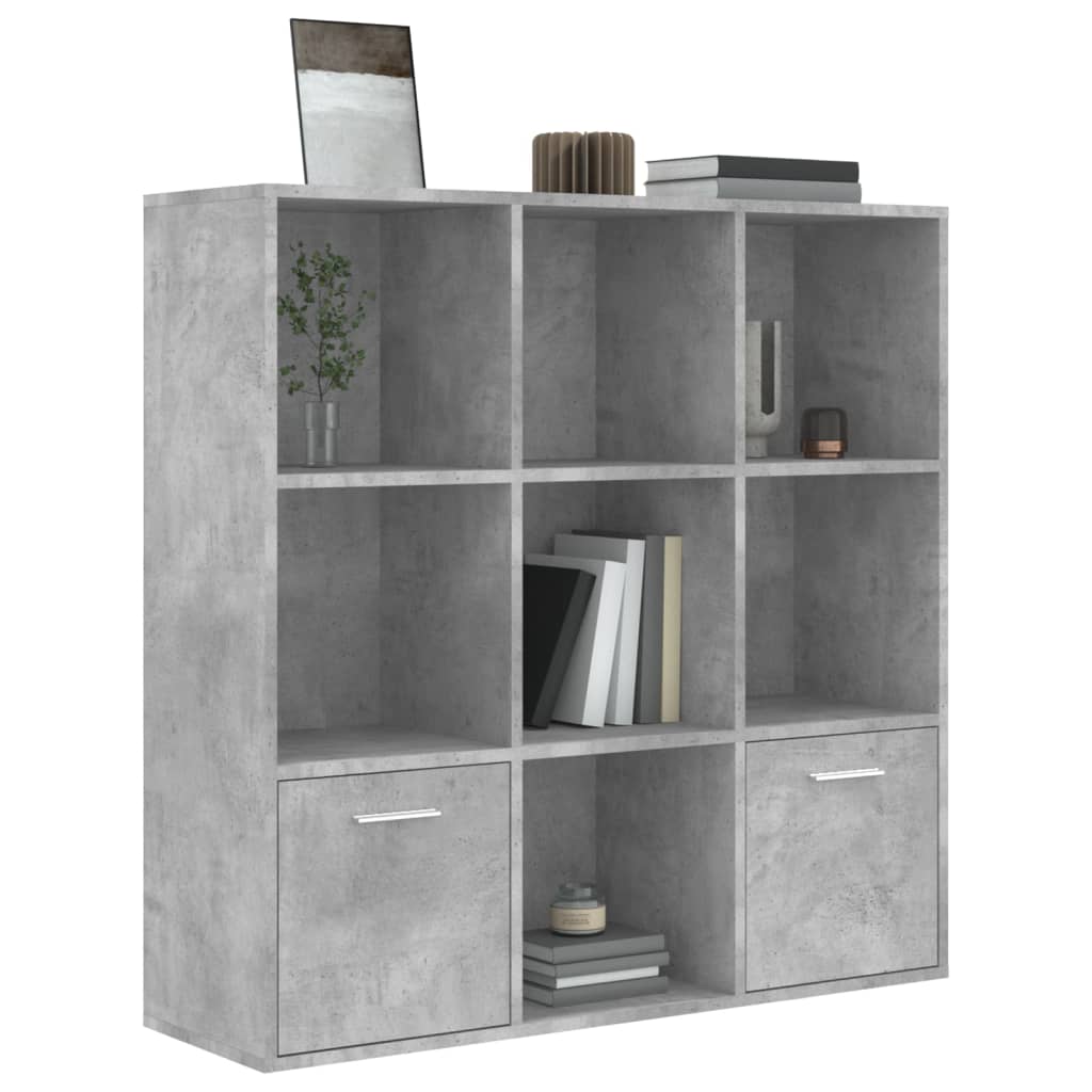vidaXL Βιβλιοθήκη Γκρι Σκυροδέματος 98 x 30 x 98 εκ. από Επεξ. Ξύλο