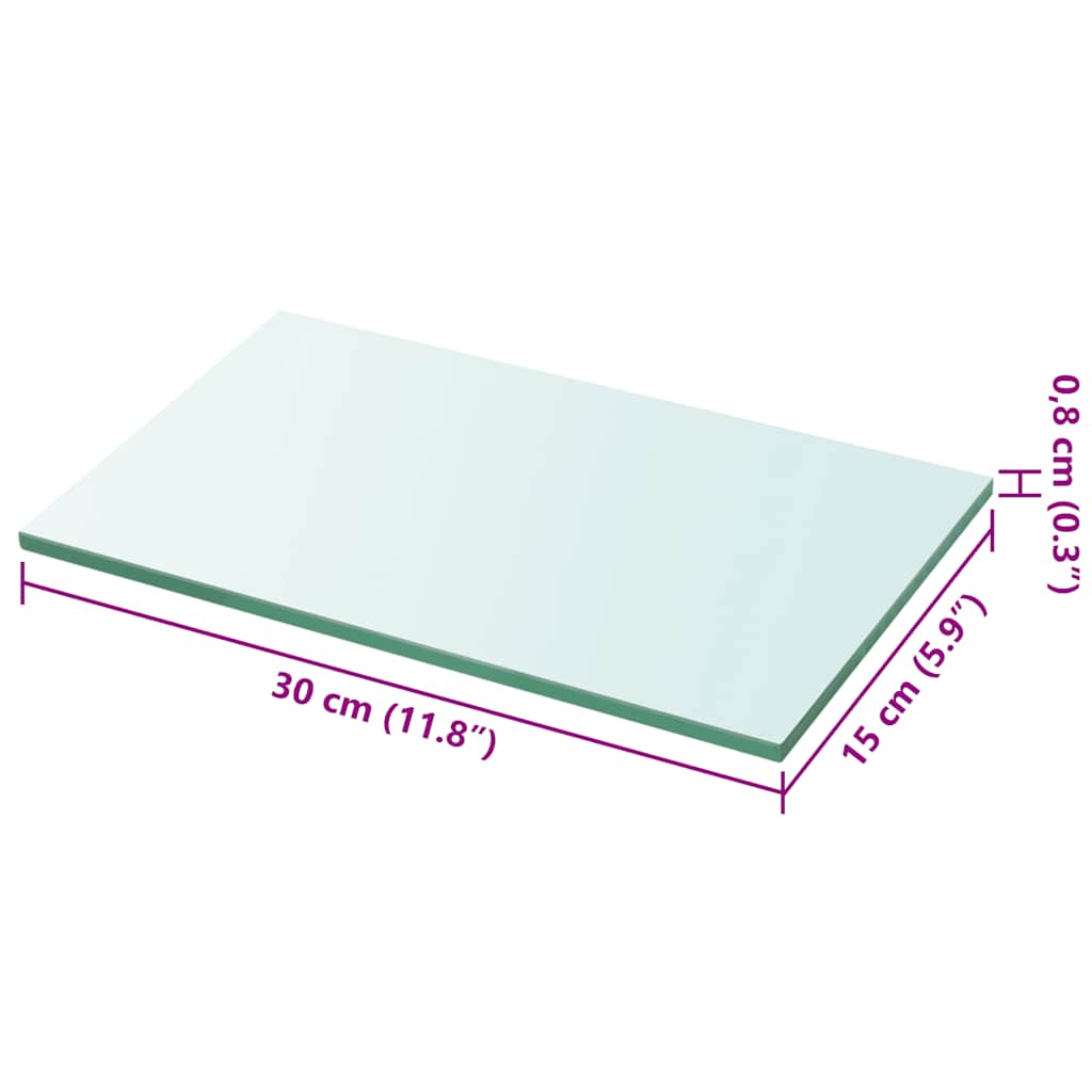 vidaXL Ράφια Πάνελ 2 τεμ. Διάφανα 30 x 15 εκ. Γυάλινα