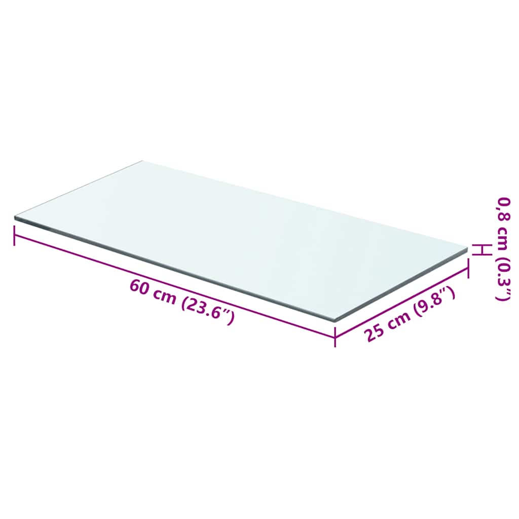 vidaXL Ράφια Πάνελ 2 τεμ. Διάφανα 60 x 25 εκ. Γυάλινα