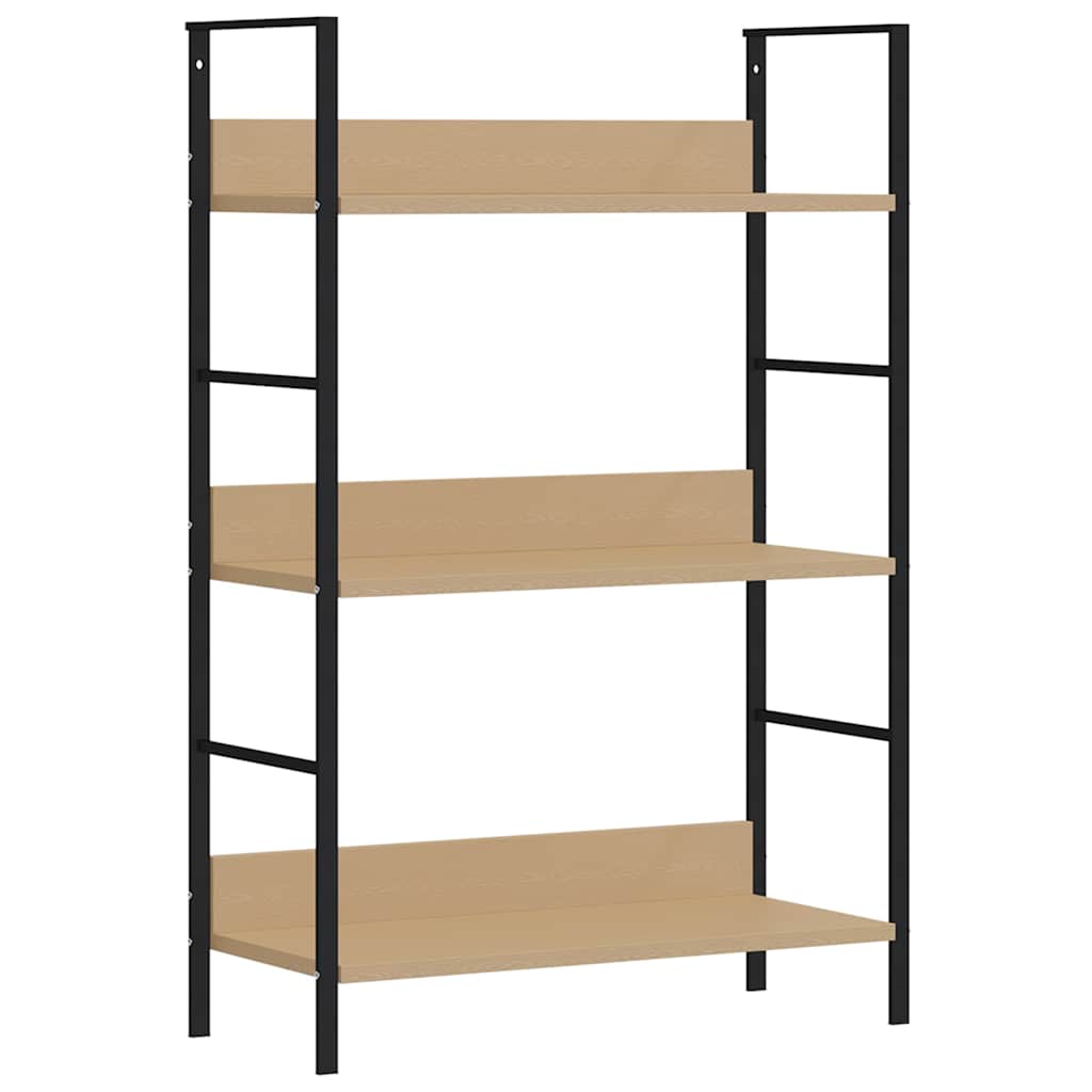 vidaXL Ραφιέρα 3 Επιπέδων Δρυς 60x27,6x90,5 εκ. Επεξεργασμένο Ξύλο
