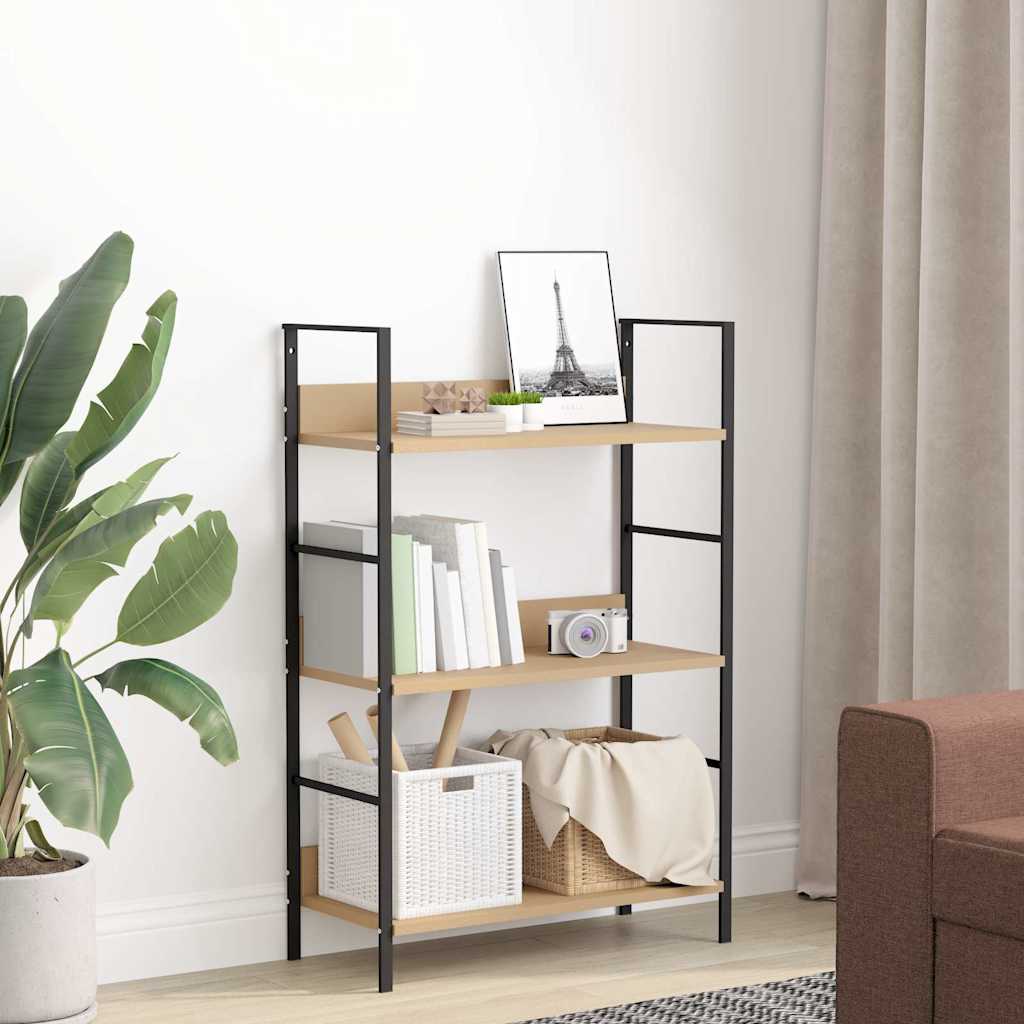 vidaXL Ραφιέρα 3 Επιπέδων Δρυς 60x27,6x90,5 εκ. Επεξεργασμένο Ξύλο