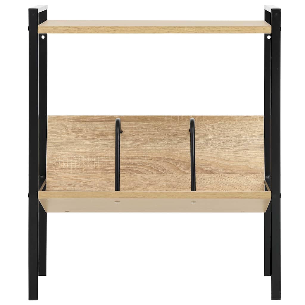 vidaXL Βιβλιοθήκη 2 Επιπέδων Μαύρο/Δρυς 52x28x59εκ. Επεξεργασμένο Ξύλο