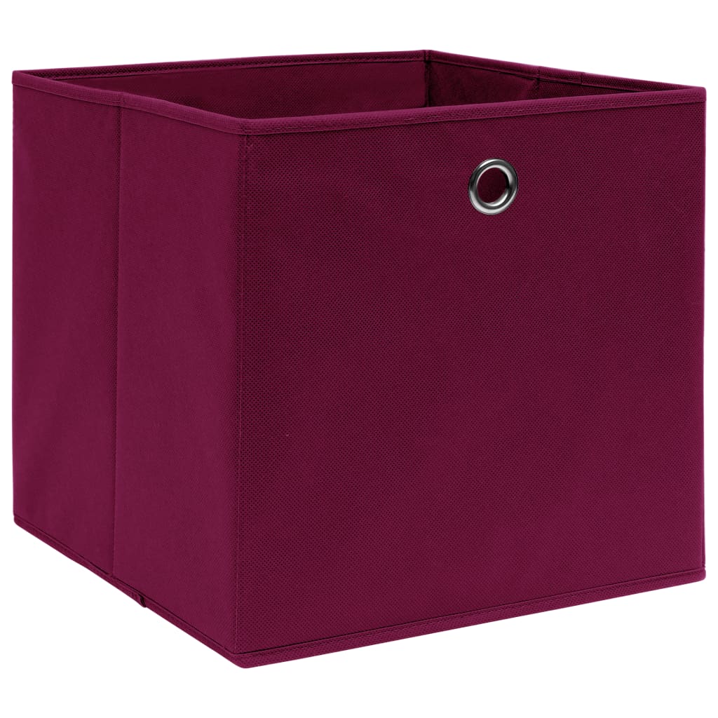 vidaXL Κουτιά Αποθήκευσης 10 τεμ. Σκ. Κόκκινα 32x32x32 εκ. Υφασμάτινα