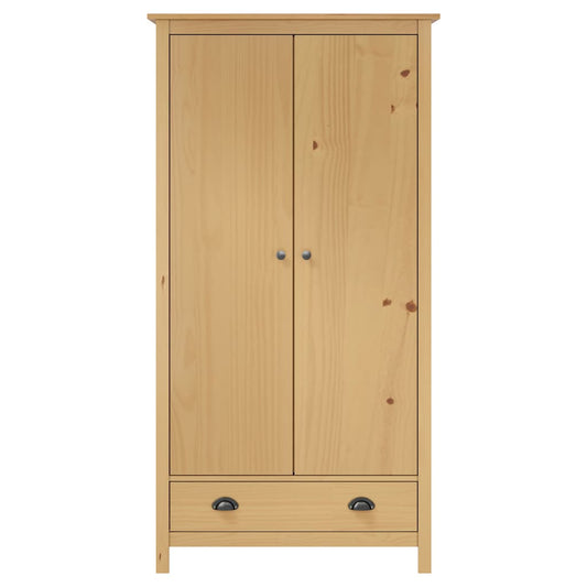 vidaXL Ντουλάπα Hill Δίφυλλη 89x50x170 εκ. Μασίφ Ξύλο Πεύκου