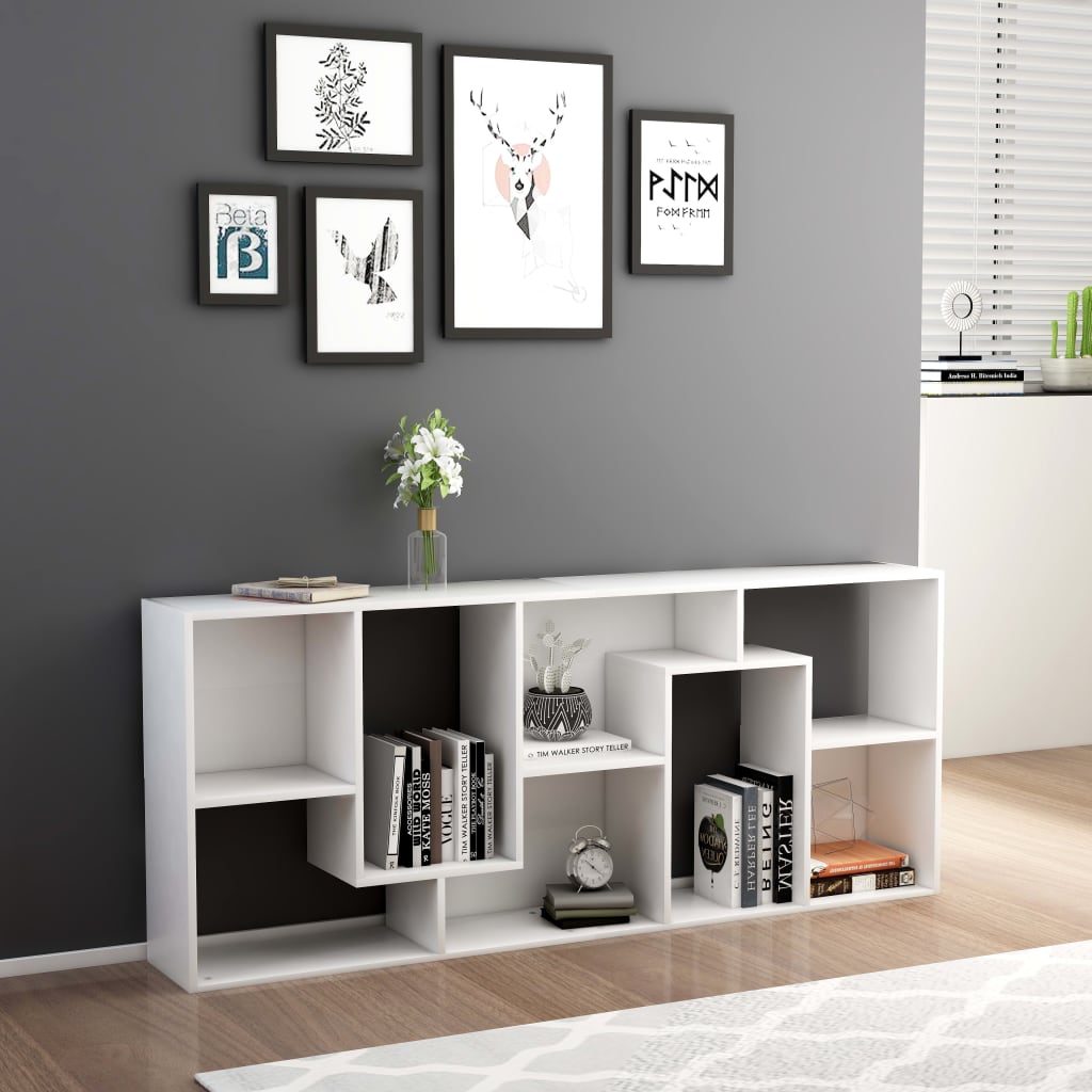 vidaXL Βιβλιοθήκη Λευκή 67 x 24 x 161 εκ. από Επεξ. Ξύλο
