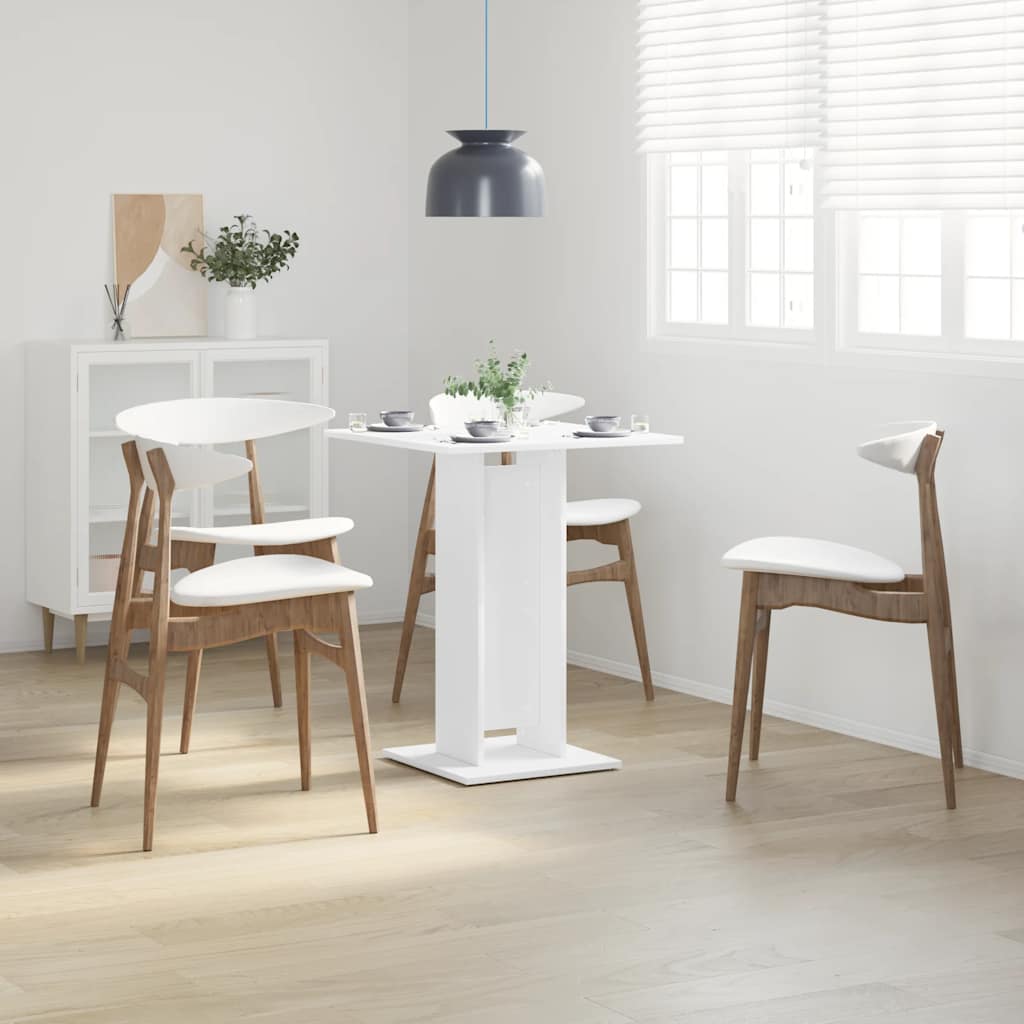 vidaXL Τραπέζι Bistro Λευκό 60 x 60 x 75 εκ. Επεξ. Ξύλο