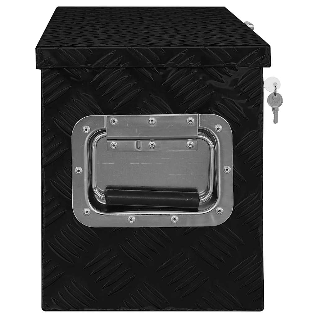 vidaXL Κουτί Αποθήκευσης Μαύρο 80 x 30 x 35 εκ. Αλουμινίου