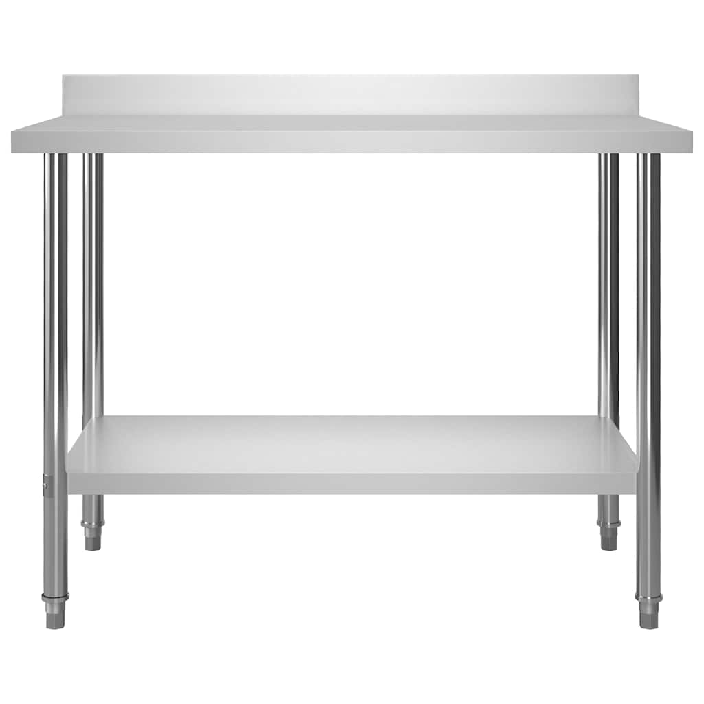 vidaXL Τραπέζι Εργασίας Κουζίνας με Ράφι 120x60x120 εκ. Ανοξ. Ατσάλι