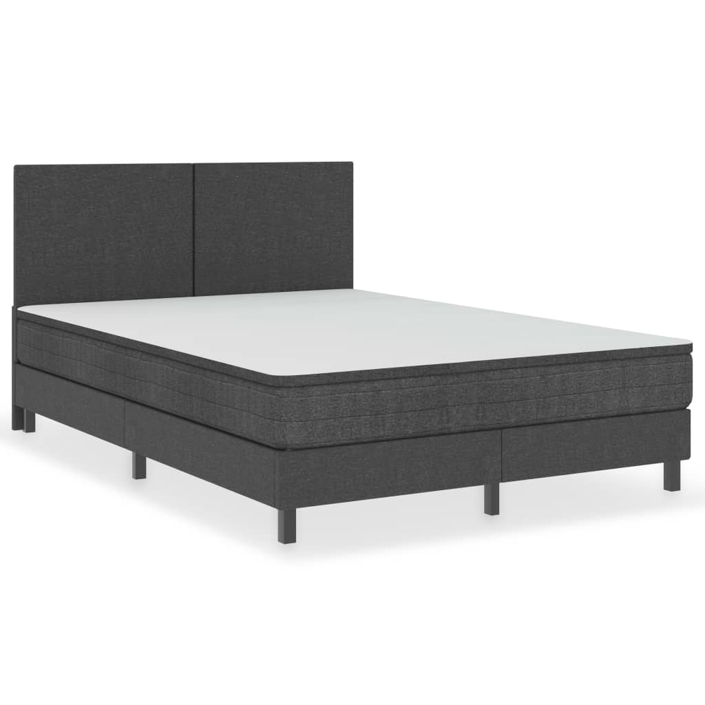 vidaXL Κρεβάτι Boxspring Σκούρο Γκρι 160 x 200 εκ. Υφασμάτινο