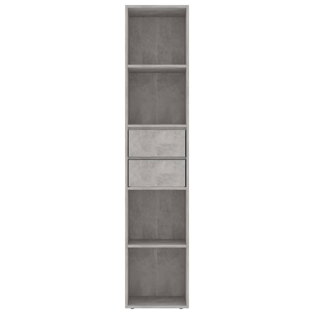 vidaXL Βιβλιοθήκη Γκρι του Σκυροδέματος 36x30x171 εκ. από Επεξ. Ξύλο