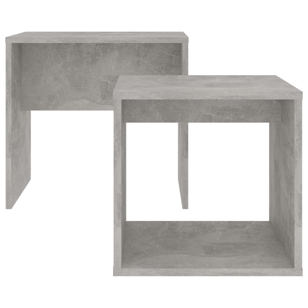 vidaXL Σετ Τραπεζάκια Σαλονιού Γκρι Σκυροδ. 48x30x45 εκ. Επεξ. Ξύλο