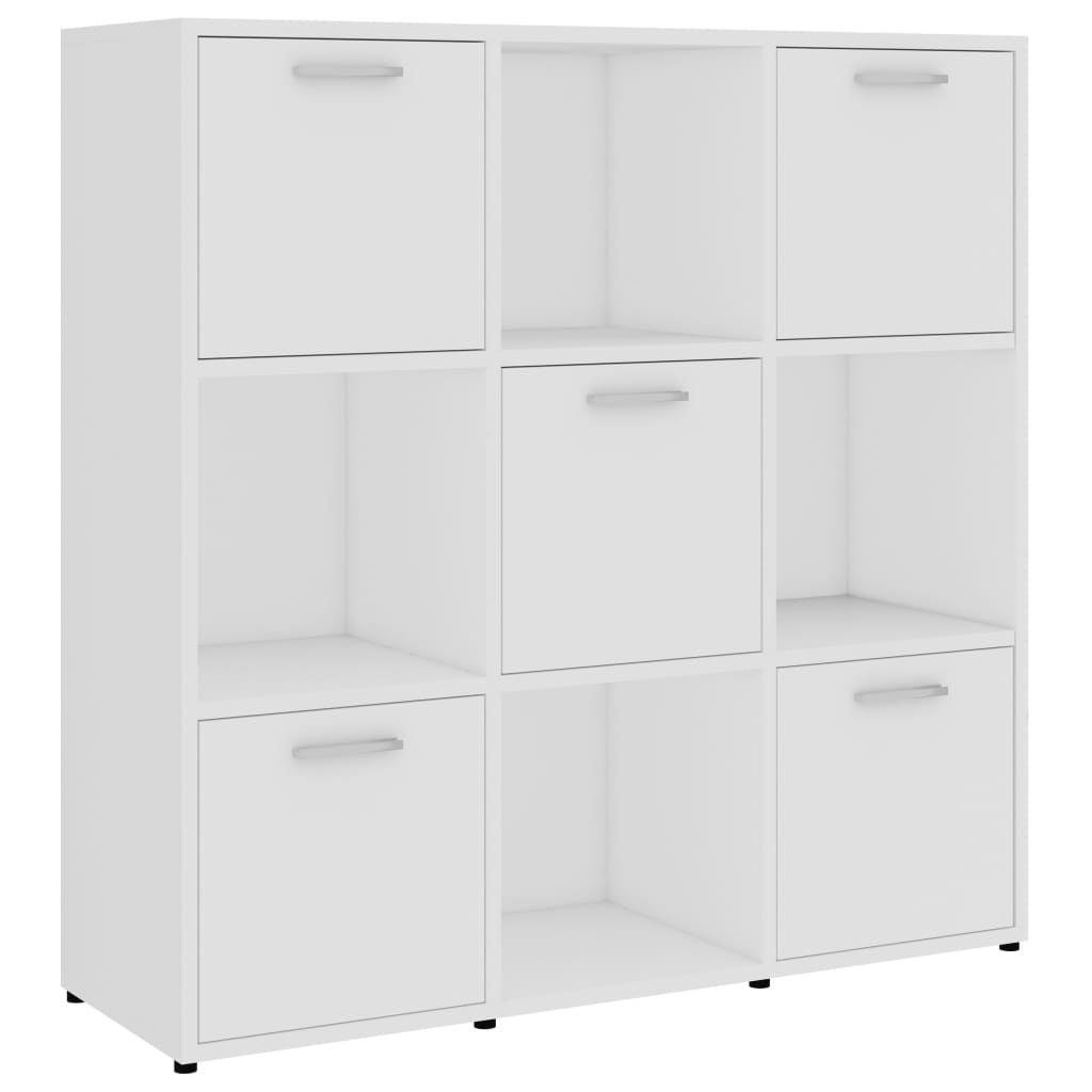 vidaXL Βιβλιοθήκη Λευκή 90 x 30 x 90 εκ. από Επεξ. Ξύλο