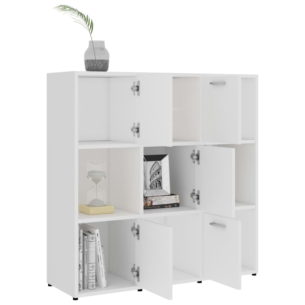 vidaXL Βιβλιοθήκη Λευκή 90 x 30 x 90 εκ. από Επεξ. Ξύλο