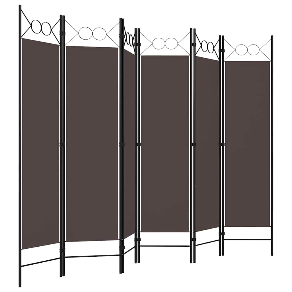 vidaXL Διαχωριστικό Δωματίου με 6 Πάνελ Καφέ 240 x 180 εκ.