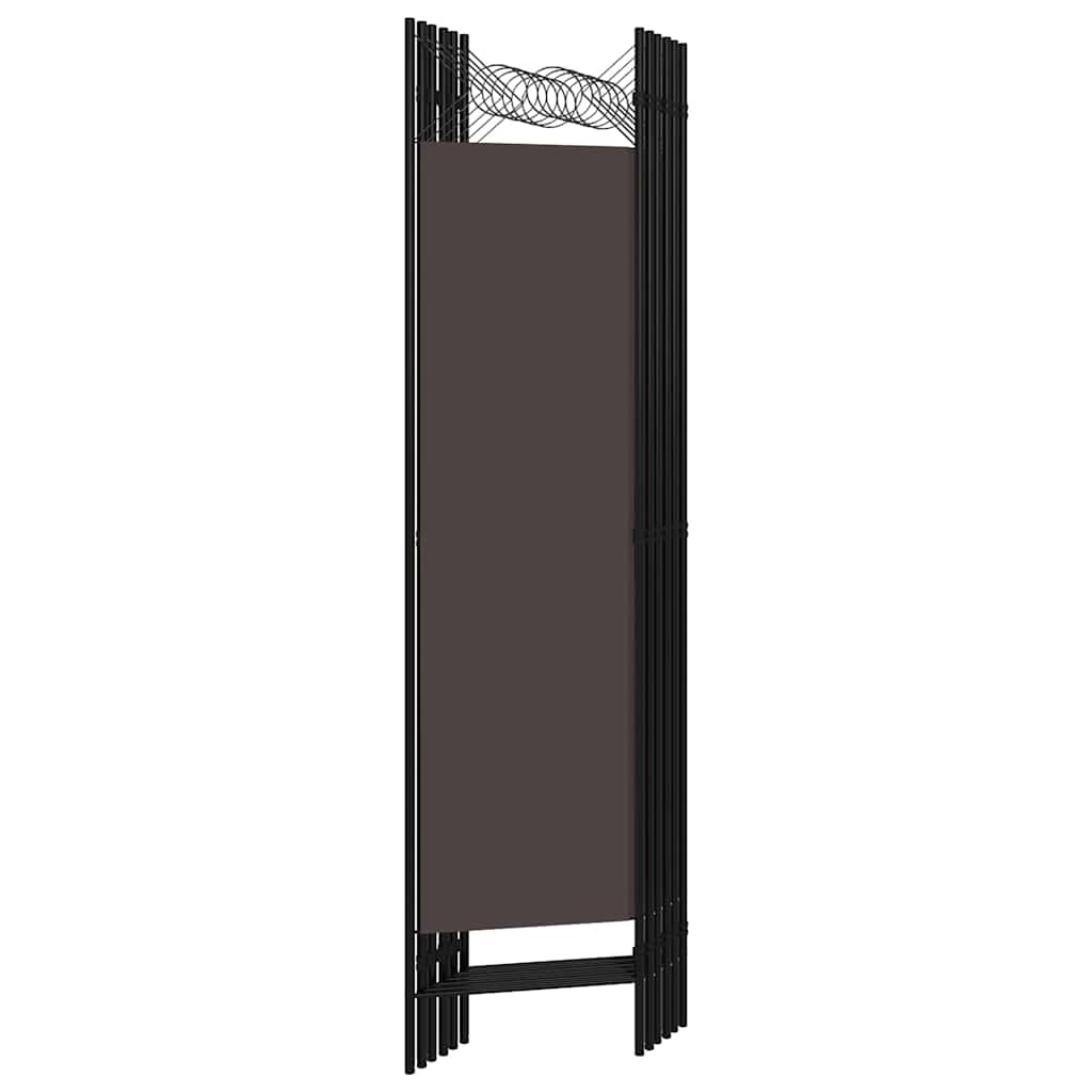 vidaXL Διαχωριστικό Δωματίου με 6 Πάνελ Καφέ 240 x 180 εκ.