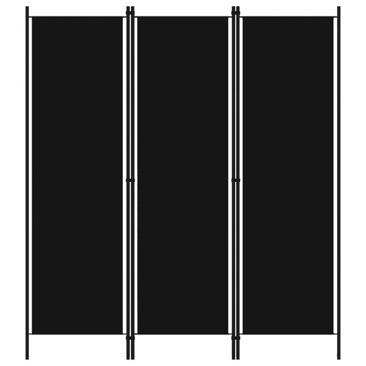 vidaXL Διαχωριστικό Δωματίου με 3 Πάνελ Μαύρο 150 x 180 εκ.