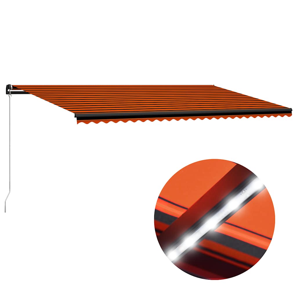 vidaXL Χειροκίνητη τέντα με ηλιακό LED 6 x 3 m