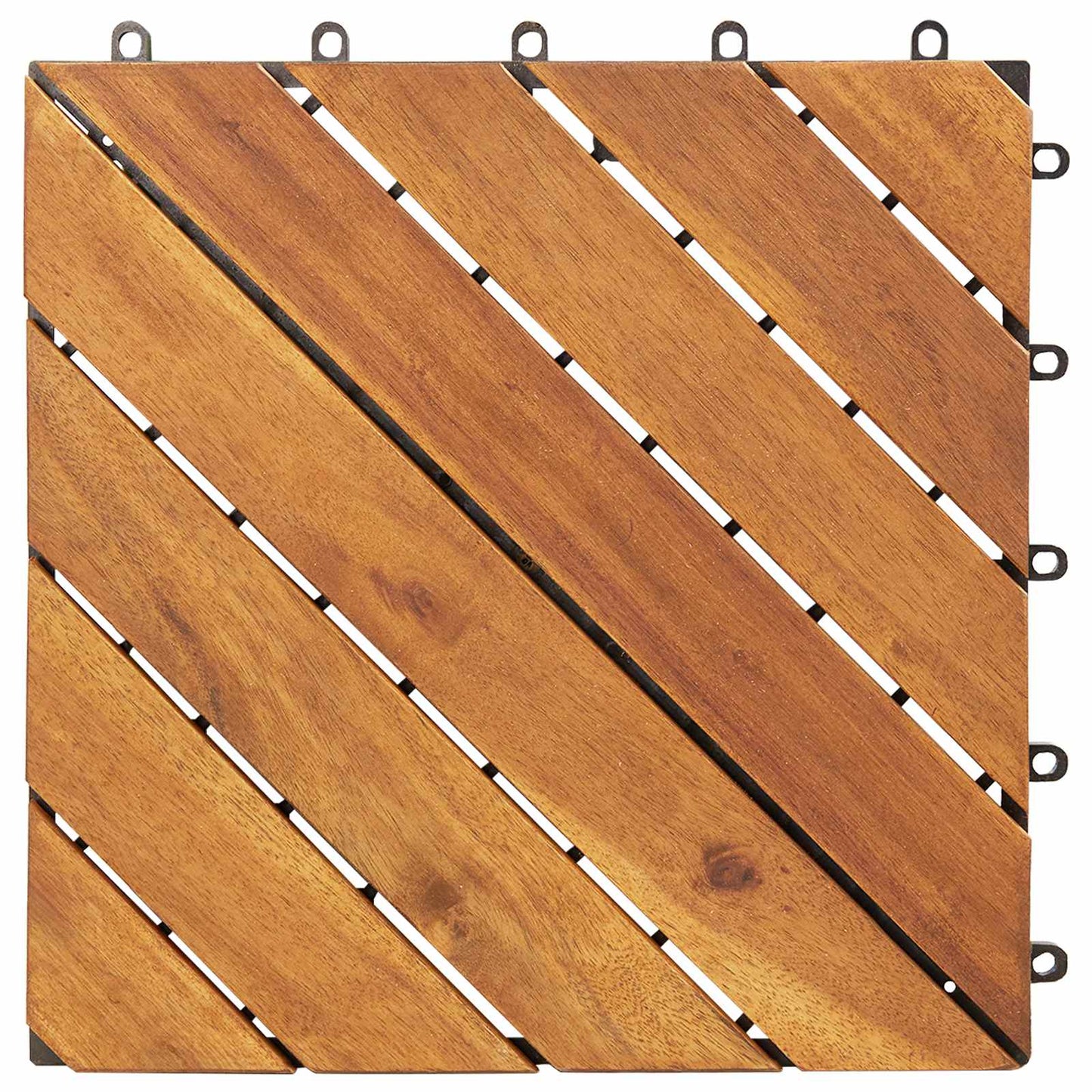 vidaXL Πλάκα Κατασκευής 10 pcs Καφέ 30 x 30 cm Ξύλο Ακακίας