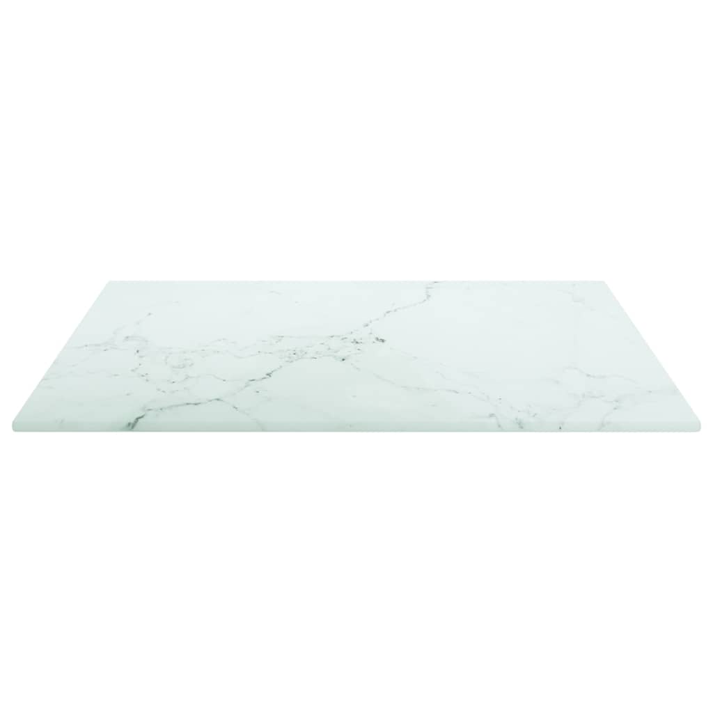 vidaXL Επιφάνεια Τραπεζιού Λευκή 40x40εκ 6 χιλ Ψημ. Γυαλί Μαρμ. Σχέδιο