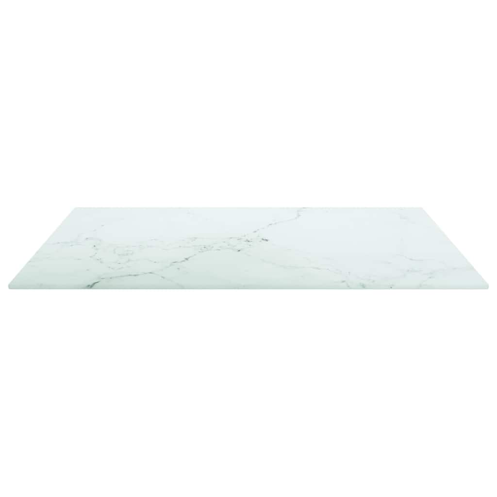 vidaXL Επιφάνεια Τραπεζιού Λευκή 60x60εκ 6 χιλ Ψημ. Γυαλί Μαρμ. Σχέδιο