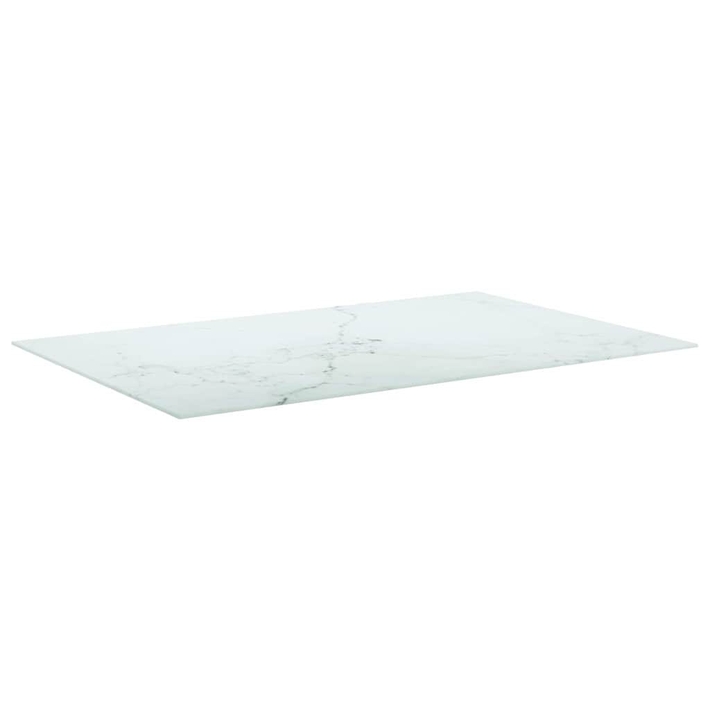 vidaXL Επιφάνεια Τραπεζιού Λευκή 100x62εκ 8χιλ Ψημ. Γυαλί Μαρμ. Σχέδιο
