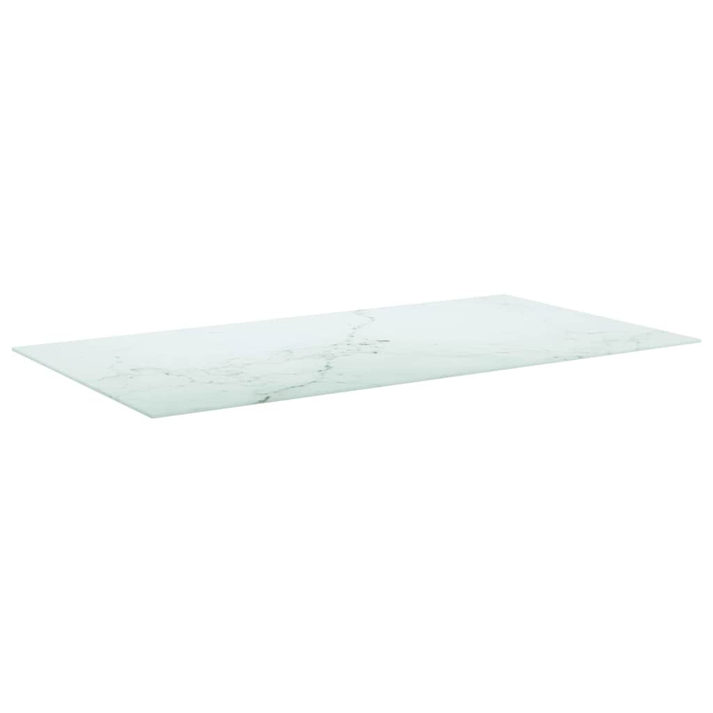 vidaXL Επιφάνεια Τραπεζιού Λευκή 120x65εκ 8χιλ Ψημ. Γυαλί Μαρμ. Σχέδιο